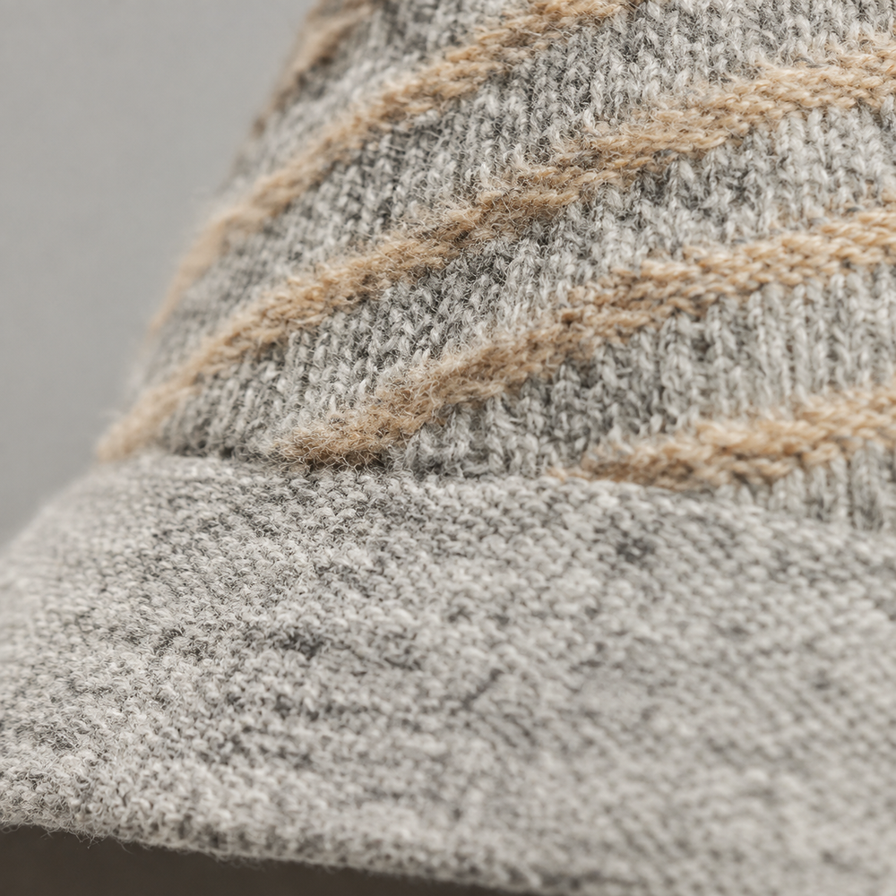 Sterling Striped Knit Bucket Hat™ Woolen Texture Contrast Bands