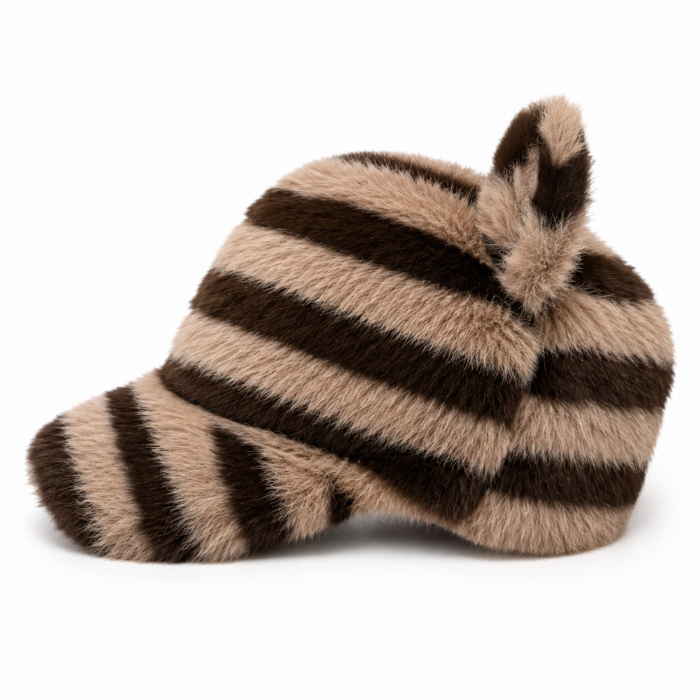 Sterling Zebra Plush Retro Cap™ Thickened Ear Cover Baseball Hat
