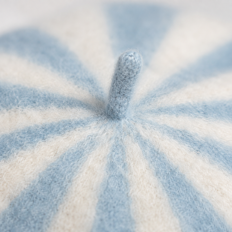 Sterling™ Striped Wool Beret Large Fit Candy Color Design