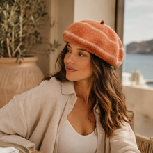Sterling™ Striped Wool Blend Beret Soft Dome Painter Cap