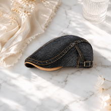 Sterling™ Washed Denim Newsboy Cap With Oversized Crown
