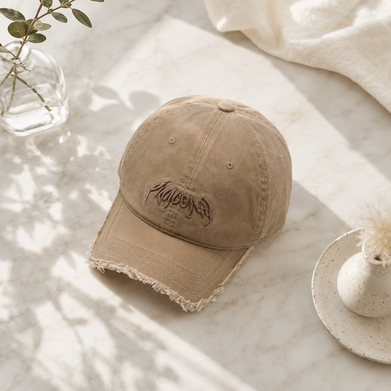 Sterling™ Adjustable Cotton Baseball Cap With Raised Letter Embroidery