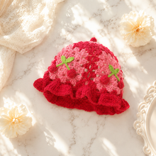 Sterling™ Crochet Knit Beanie with Floral Fruit Detail