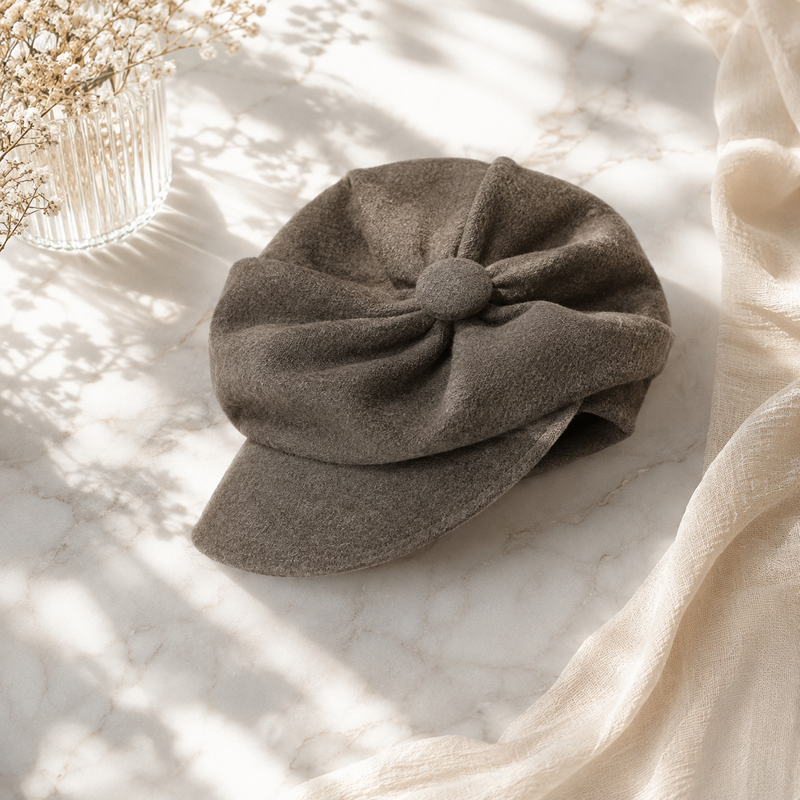 Sterling™ Pleated Wool Blend Beret Soft Foldable Crown