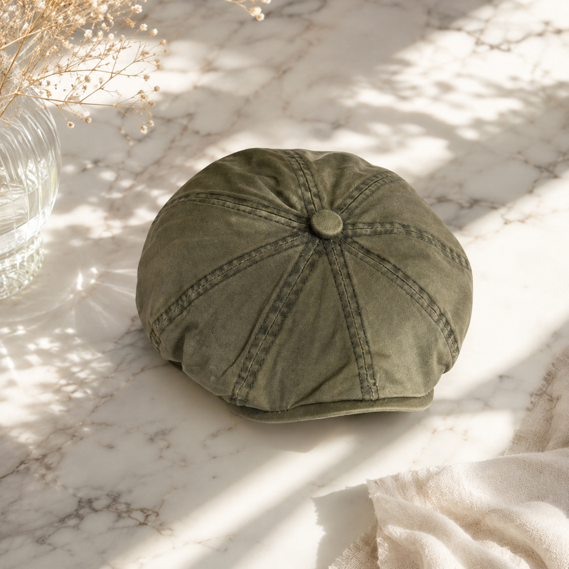 Sterling™ Washed Cotton Newsboy Cap with Short Visor