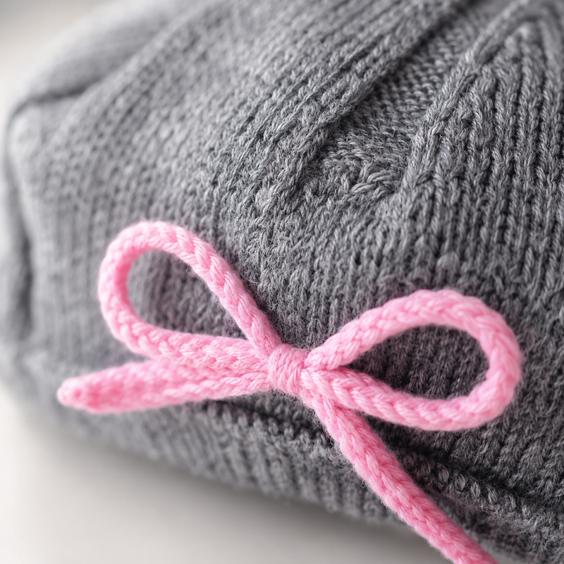 Sterling™ Children Bow Beret Knit Winter Cap With Bow Detail