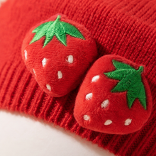 Sterling™ Strawberry Knit Baby Beret with Leaf Detail