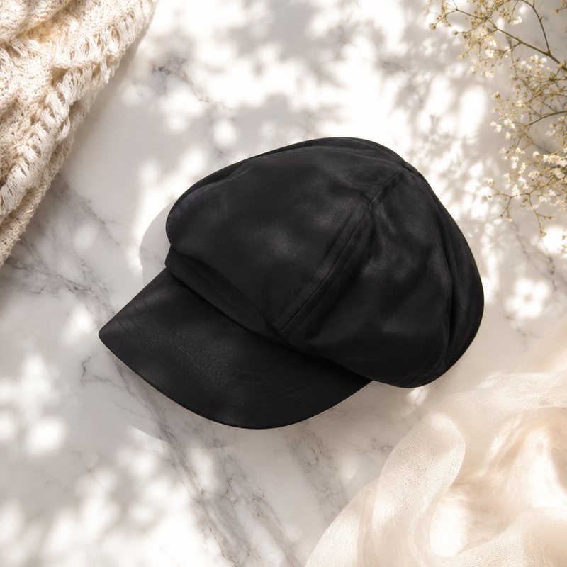 Sterling Linen Newsboy Beret™ with Oversized Painter Crown