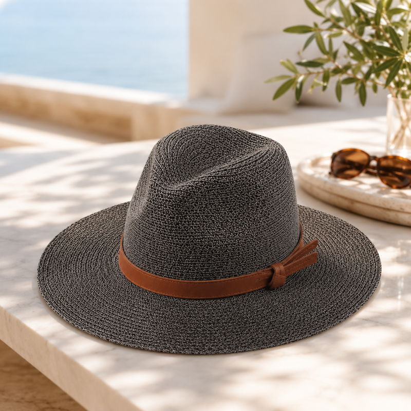 Sterling Ivory Coast™ Straw Fedora Buckle Band
