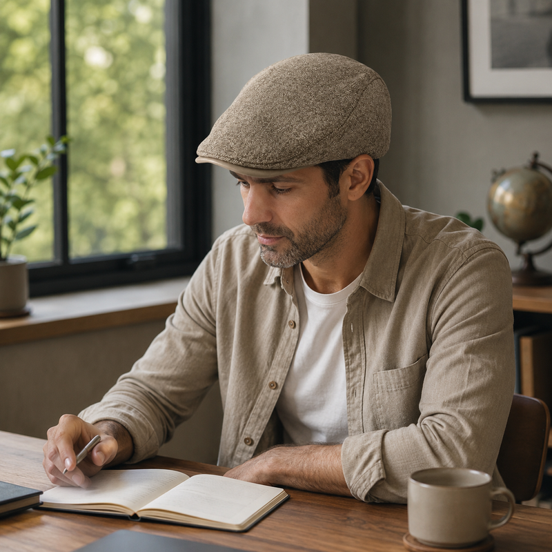 Sterling 98 Newsboy Flat Cap™ In Polyester With Solid Finish