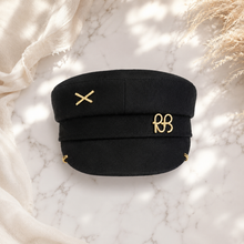 Sterling Newsboy Cap™ Wool Fabric Metal Letter Accent