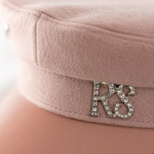 Sterling Octavia Cotton Octagonal Newsboy Cap™  With Letter Detail