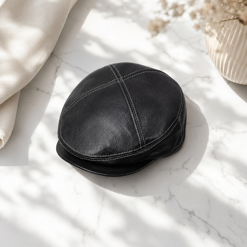Sterling Aldren Goatskin Leather Duckbill Cap™  With Low Profile Brim