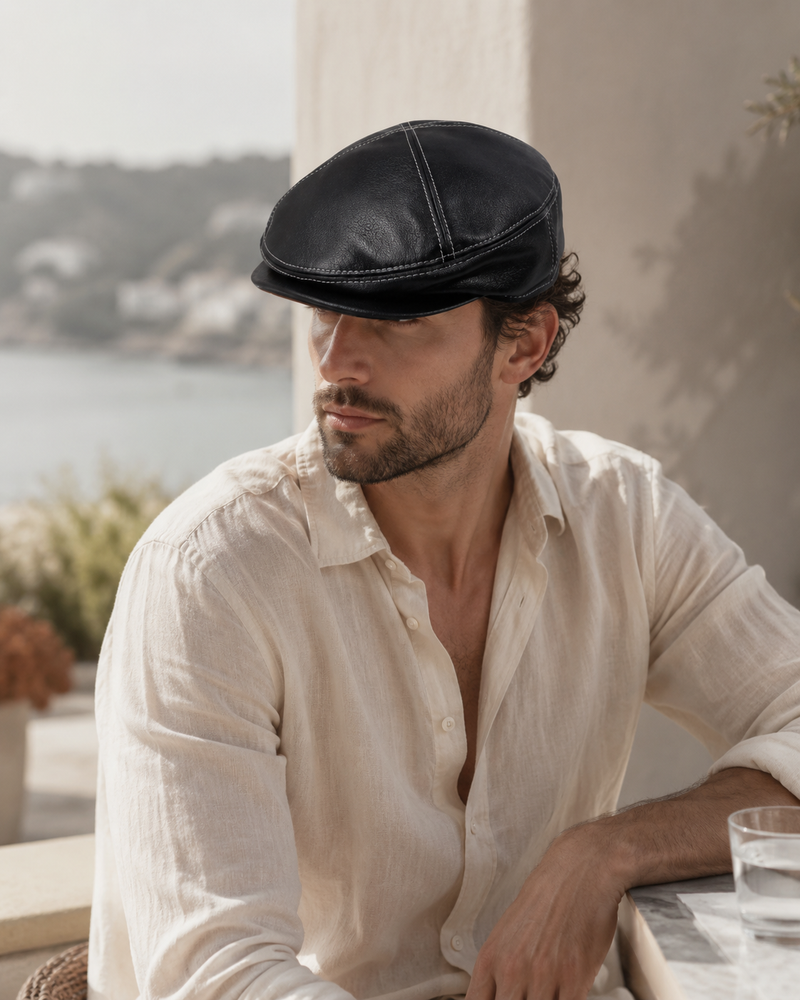 Sterling Aldren Goatskin Leather Duckbill Cap™  With Low Profile Brim