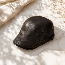 Sterling Calder Sheepskin Leather Flat Cap™   With Adjustable Fit