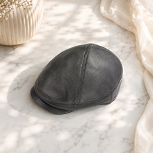 Sterling Aldren Leather Flat Cap™ With Hand Stitched Crown