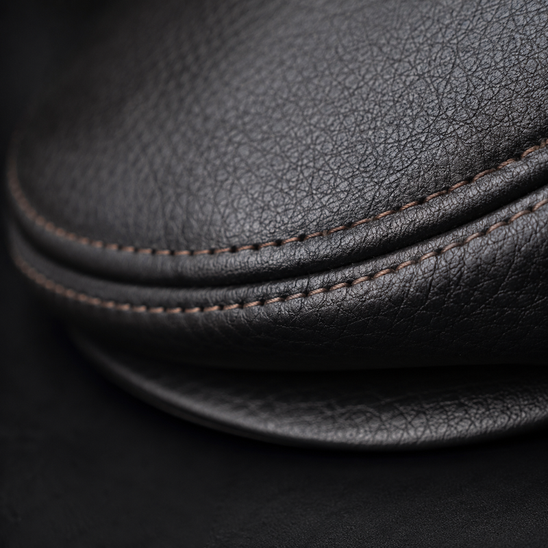 Sterling RY104 Cowhide Leather Flat Cap™  With Velvet Ear Flaps