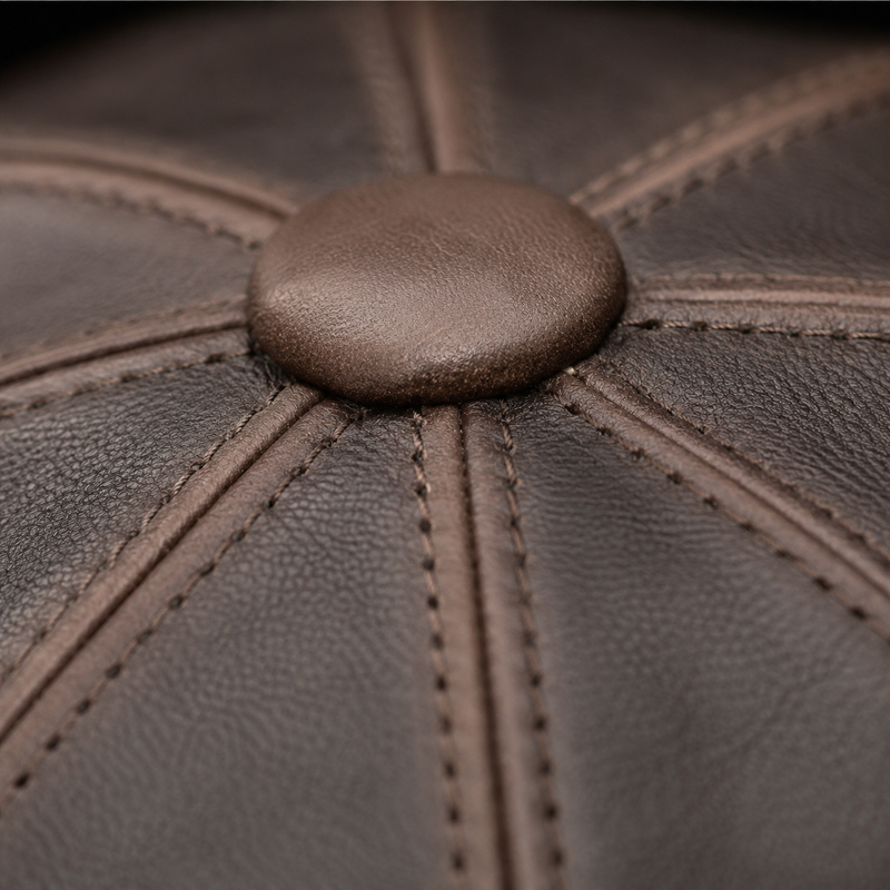 Sterling Novel Beret Cap™ Sheepskin Leather Matte Octagonal Crown
