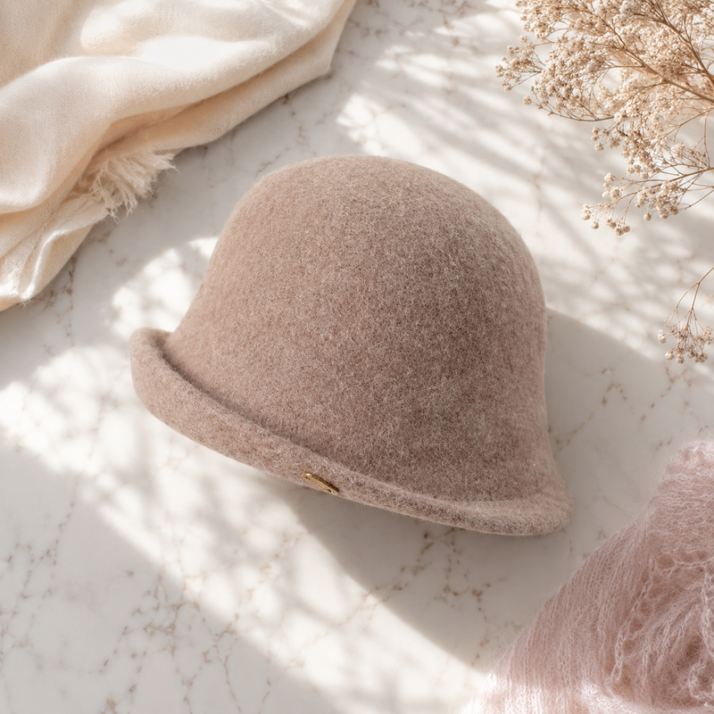 Sterling Aveline Warm Wool Bucket Hat™  With Curled Crown