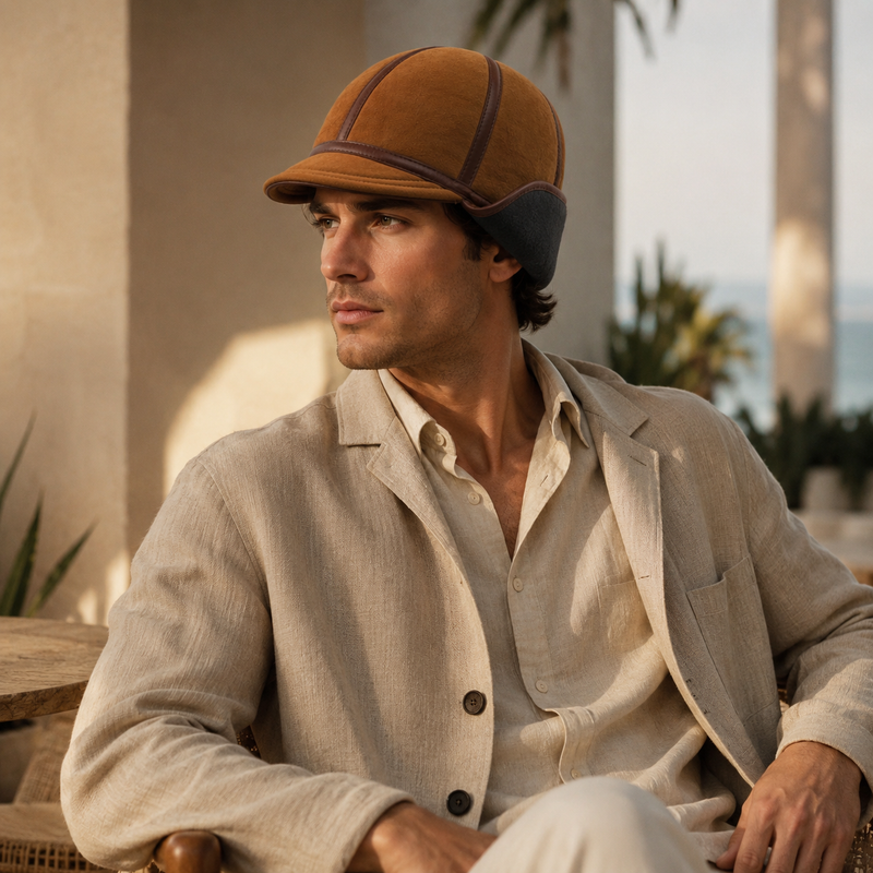 Sterling Winter Bomber Hat™ Warm Sheep Leather Cap With Faux Fur Ear Flaps