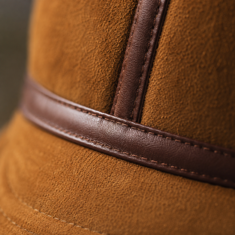 Sterling Winter Bomber Hat™ Warm Sheep Leather Cap With Faux Fur Ear Flaps