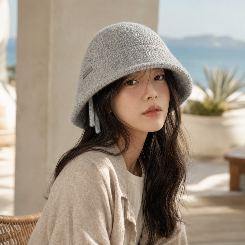 Sterling Maillard Brown Knit Bucket Hat™ With Soft Downturned Brim