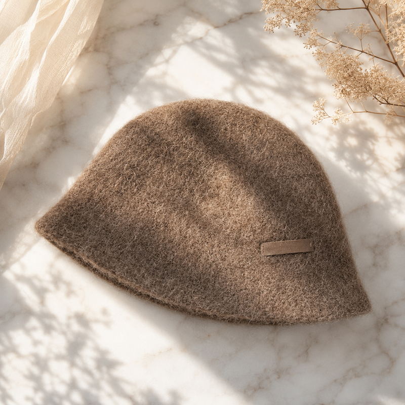 Sterling Maillard Brown Knit Bucket Hat™ With Soft Downturned Brim