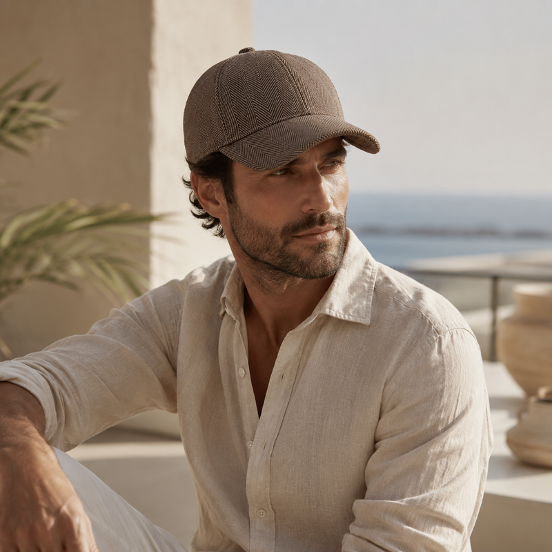 Sterling Herringbone Wool Cap™ Structured Crown Short Peak