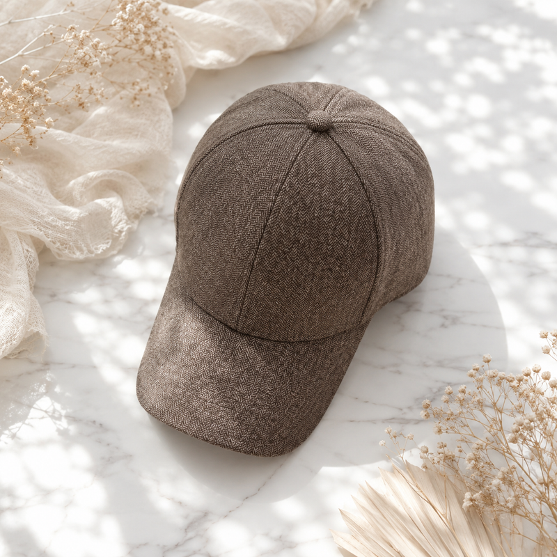 Sterling Herringbone Wool Cap™ Structured Crown Short Peak