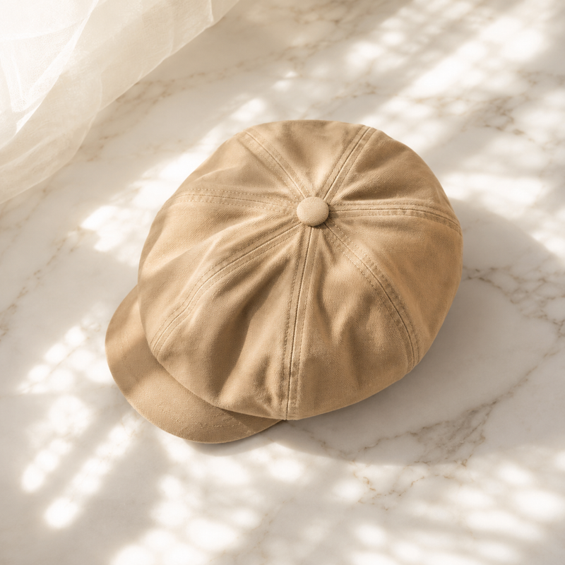 Sterling VL003 Cotton Newsboy Cap™   With Eight Panel Button Crown
