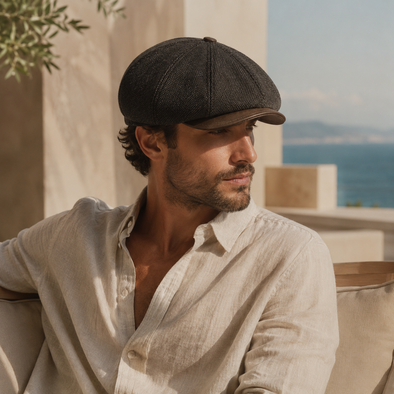 Sterling Aldren Sheepskin Newsboy Cap™  With Octagonal Crown