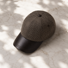 Sterling Caldren Winter Baseball Cap™   Sheepskin Leather Wool Panels