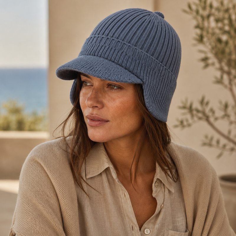 sterling Kellan Winter Cap™  in Acrylic Knit with Earflaps and Short Brim