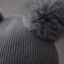 Sterling Nivali Kids Knit Beanie Set With Double Pompoms