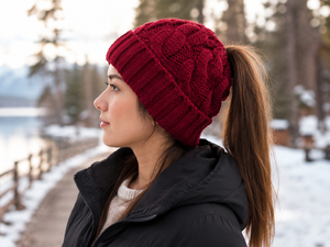 Sterling Women’s Knitted Beanie with Pompom for Winter Style™