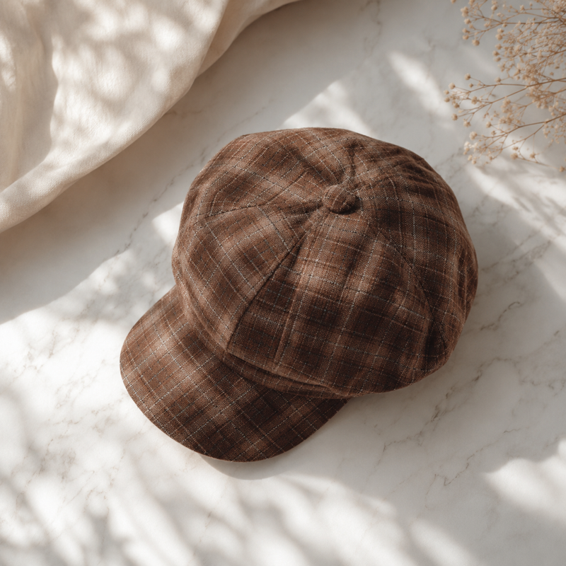 Sterling Alden Newsboy Cap™  Wool Blend Plaid Octagonal Crown
