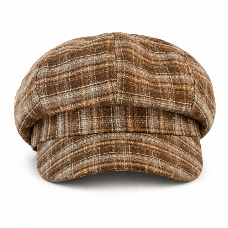 Sterling Ainsley Plaid Octagonal Beret™ Woven Check Crown