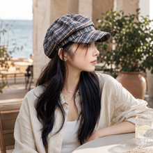 Sterling Ainsley Plaid Octagonal Beret™ Woven Check Crown