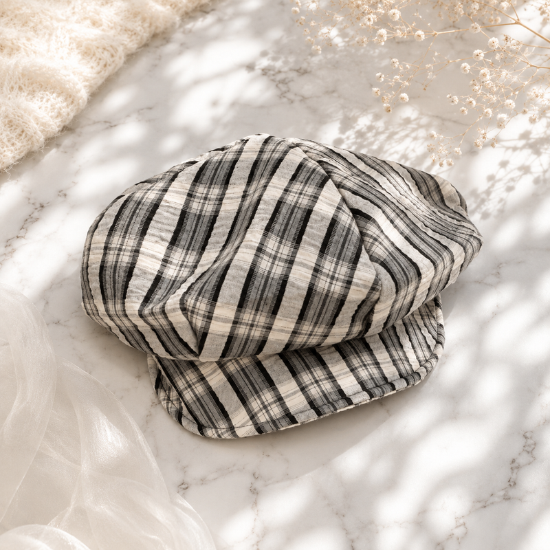 Sterling Mirelle Plaid Beret™ Soft Brim Octagonal Crown