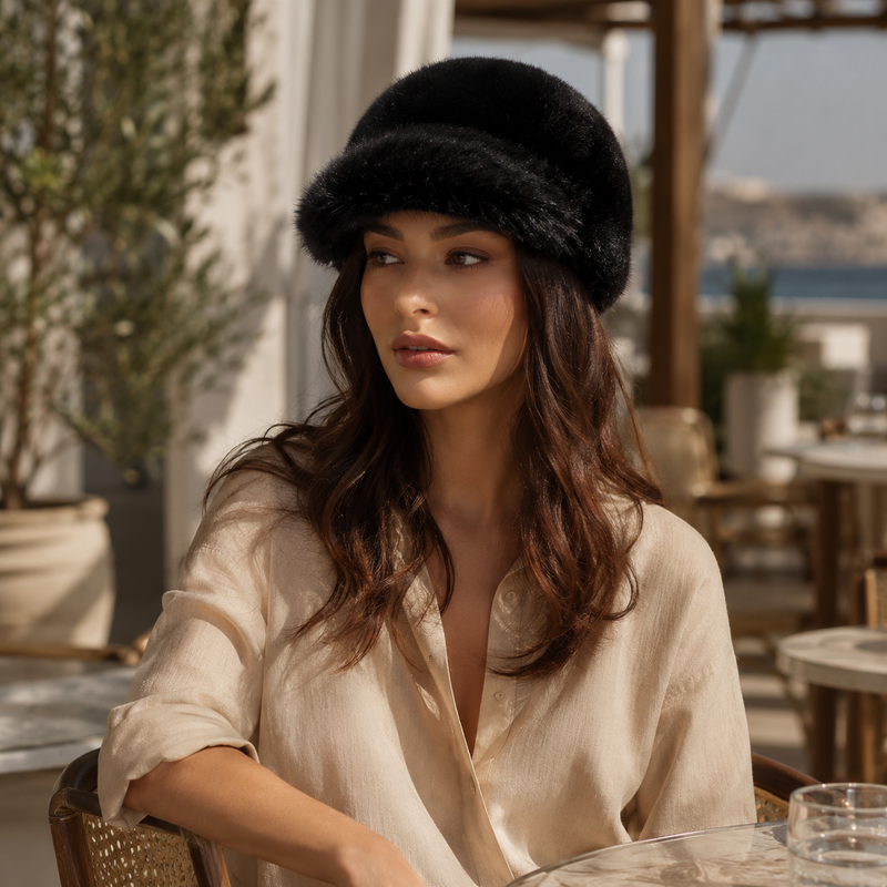 Sterling Mink Fur Winter Baseball Cap™ with Adjustable Fit