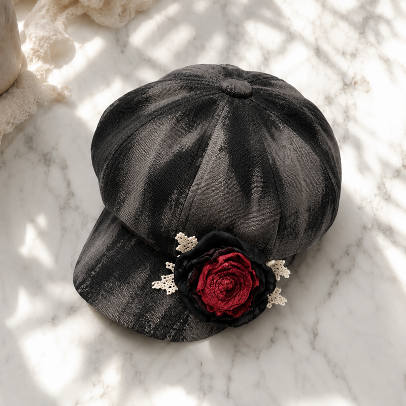 Sterling Japanese Tie Dye Rose Octagonal Beret™
