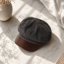 Sterling Newsboy Cap™ Washed Denim with Octagonal Crown