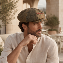 Sterling HT4942 Plaid Wool Blend Beret™ with Patchwork Design