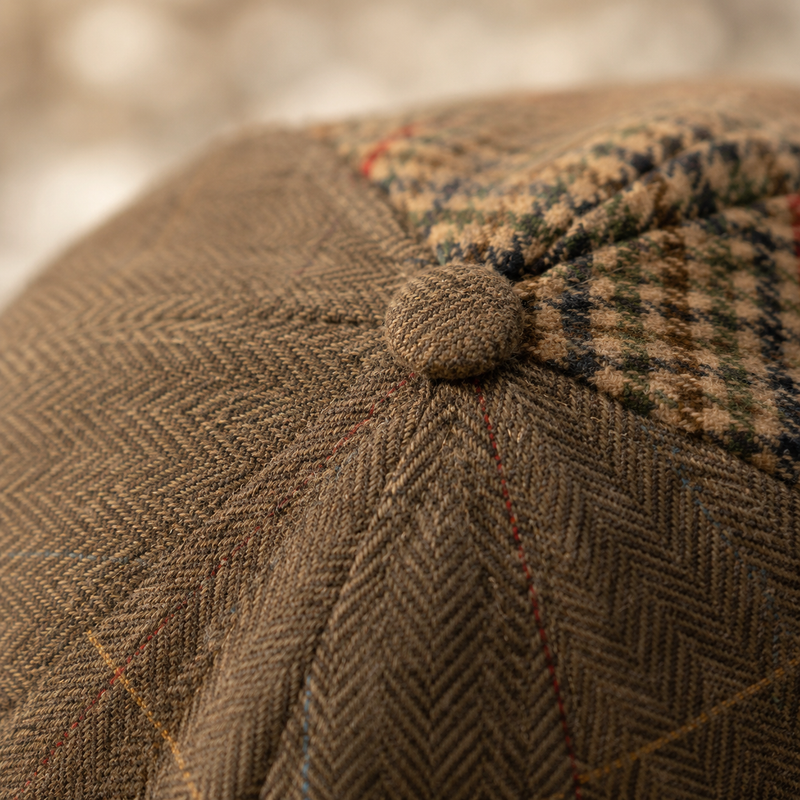 Sterling HT4942 Plaid Wool Blend Beret™ with Patchwork Design