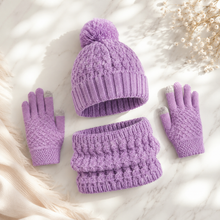 Sterling™  Deluxe Children's Knit Winter Hat Scarf And Gloves Color Block Set