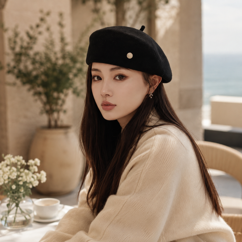 Sterling Aveline Winter Beret Wool Painter Cap™ With Flat Crown