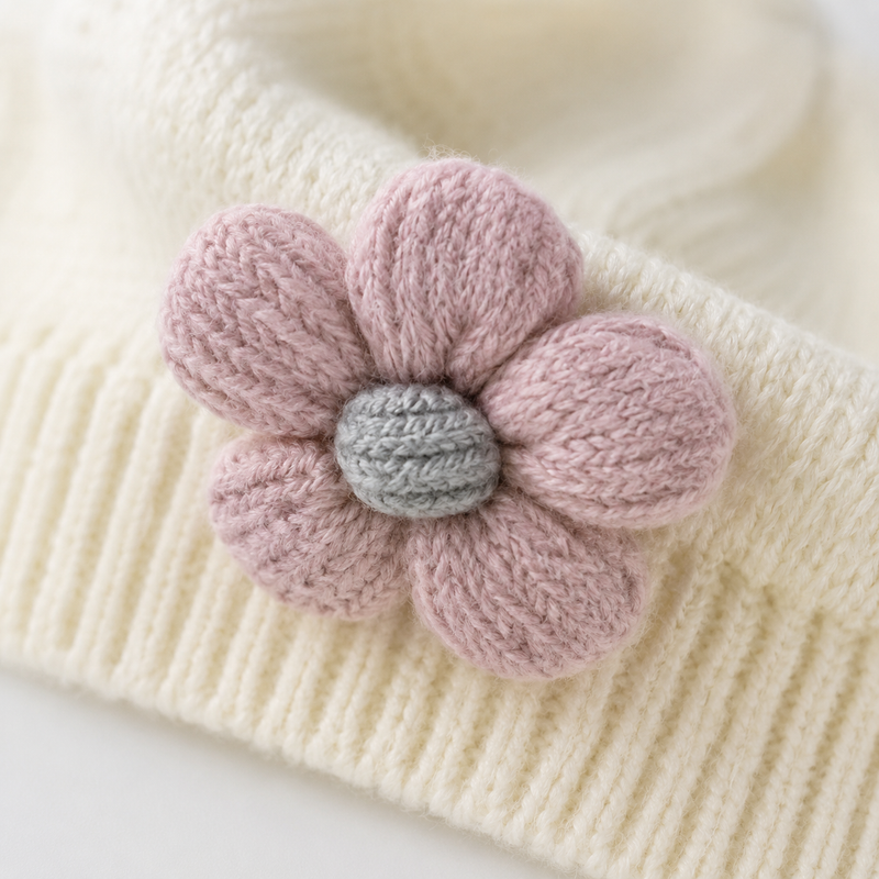 Sterling Petalyn Baby Beret™ with Floral Accent