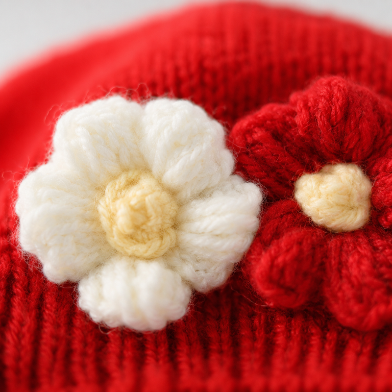 Sterling Petalyn Toddler Knit Beret™ with Floral Accent