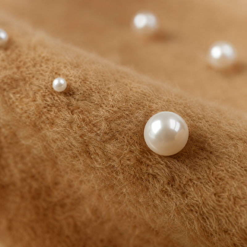 Sterling Celestine Wool Beret™ with Pearl Bead Detail