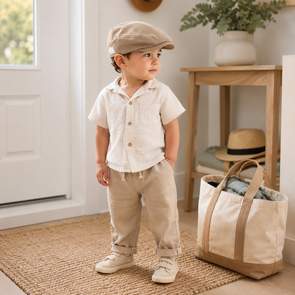 Sterling Harbor Baby cotton beret newsboy cap